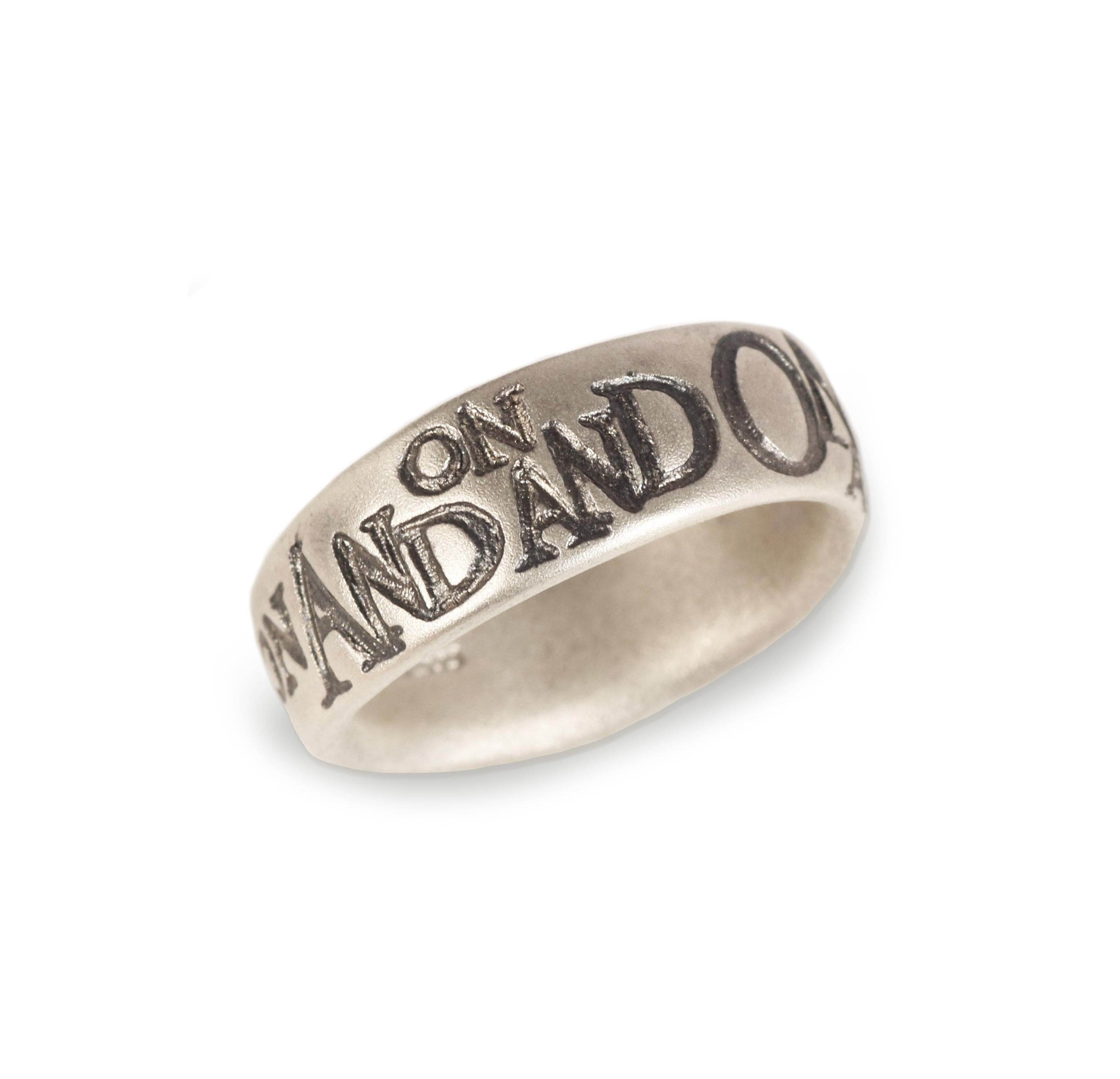 Wide 'ON AND ON' Ring