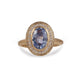 Bespoke -  9ct Yellow Gold Halo Ring with Blue Sapphire and Diamonds