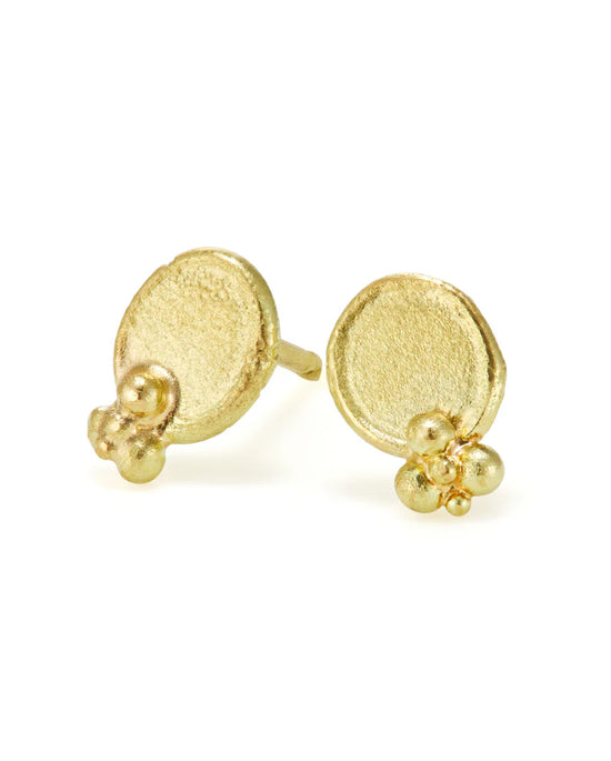 Hannah Bedford Adorn Disc Studs 18ct Yellow Gold