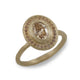 Bespoke - 14ct Yellow Gold Halo Ring with Lab Grown Champagne Diamond