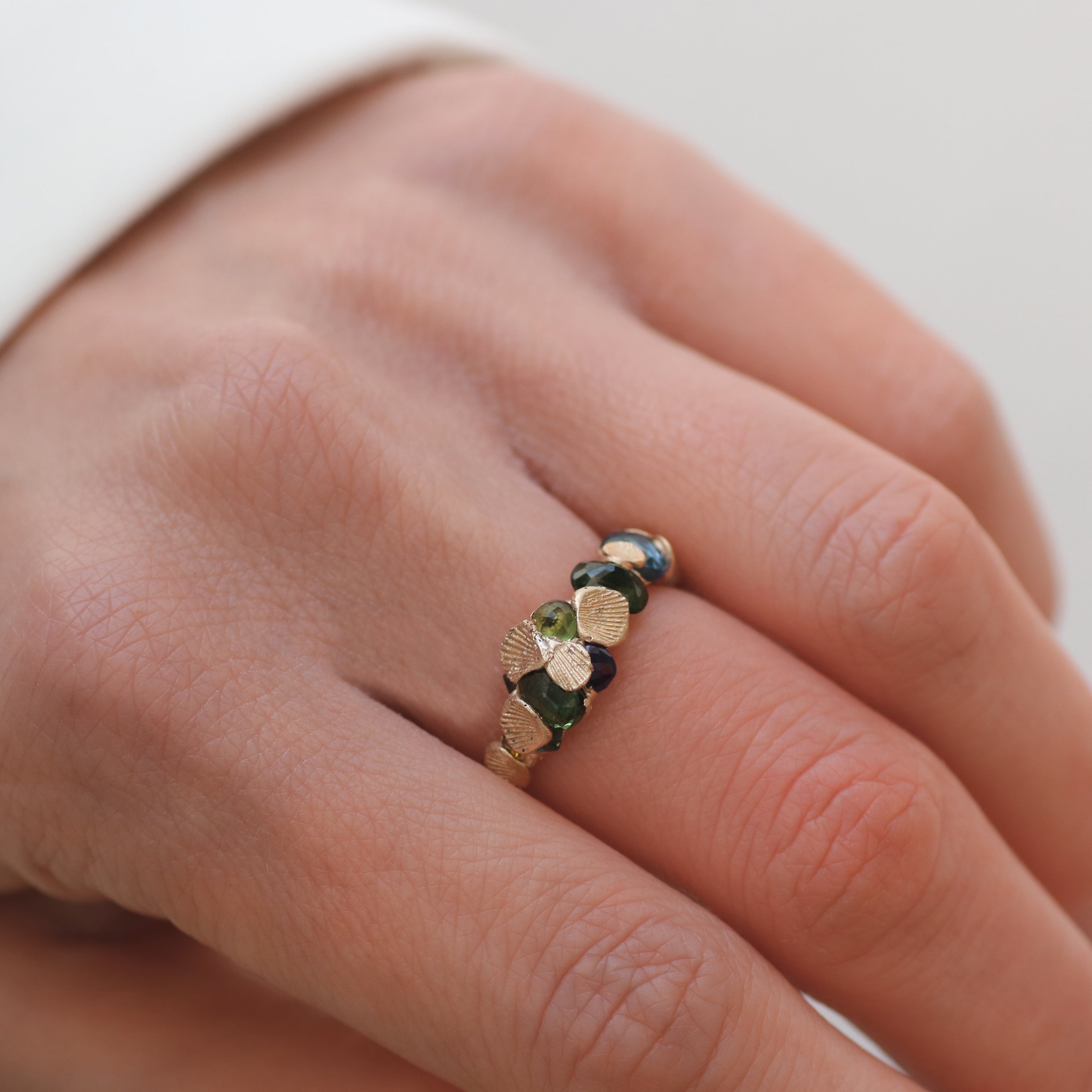 Ania Wawrzkowicz Sapphire Sea Forms Ring in 9ct Yellow Gold