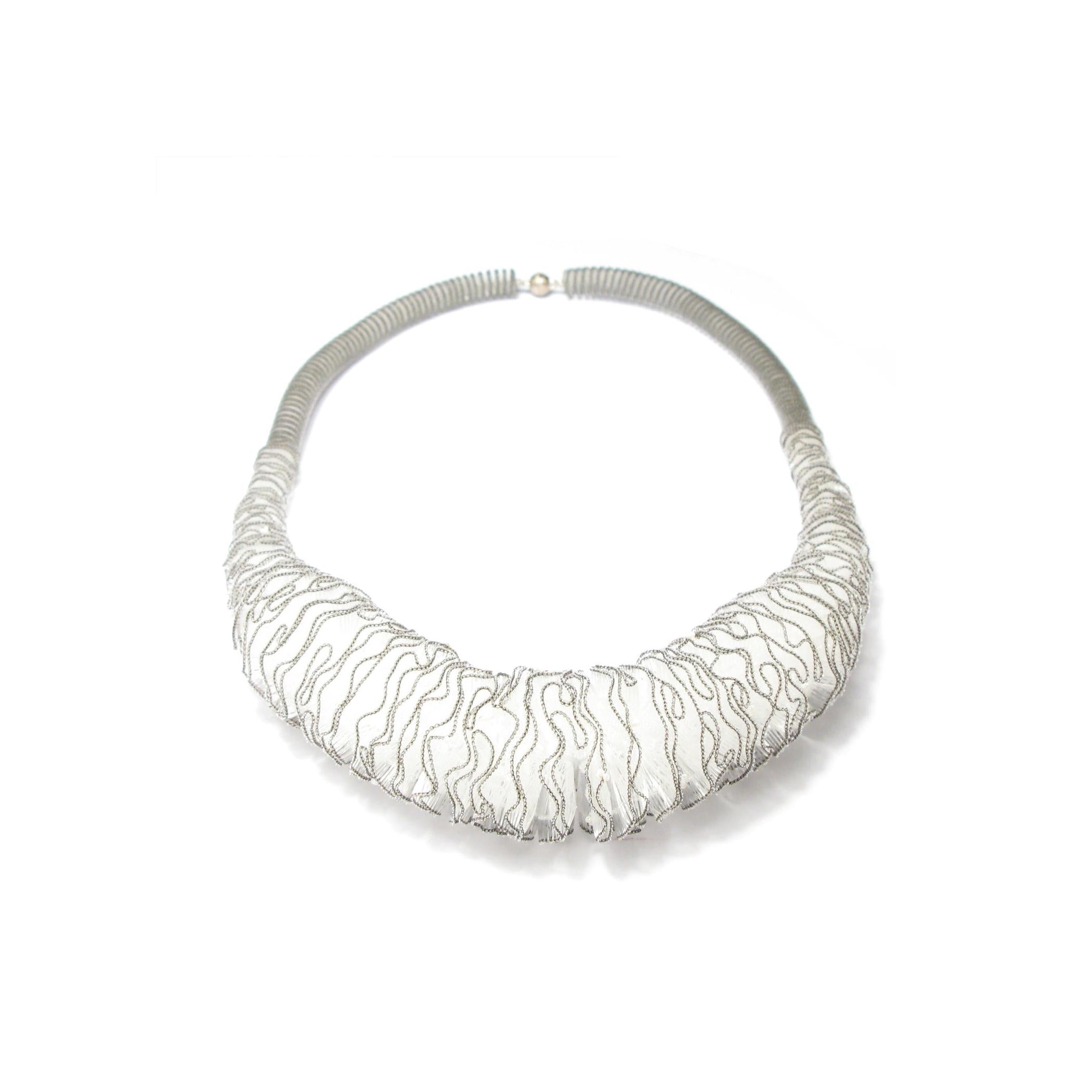 Anke Hennig Blue Anomaly White Grey Collar Necklace
