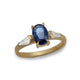 Bespoke - 18ct Yellow Gold Engagement Ring With Oval Sapphire and Diamonds