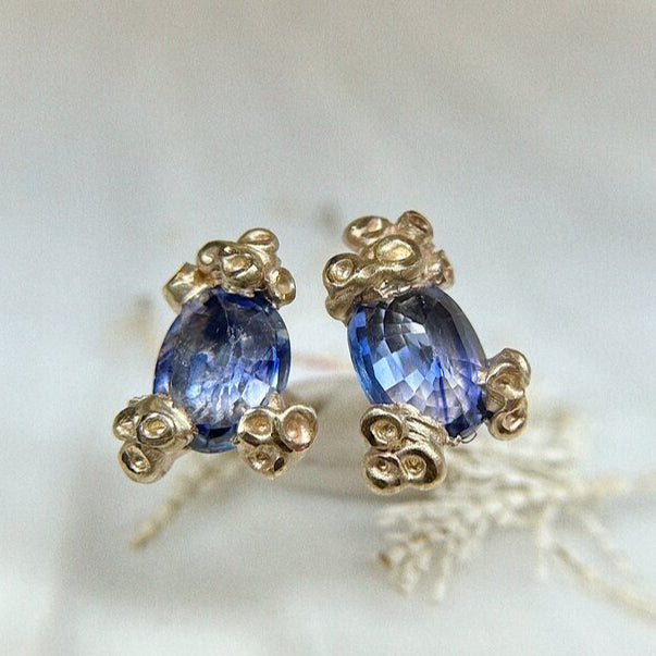 Ami Pepper Pembrokeshire Blue Sapphire Stud Earrings