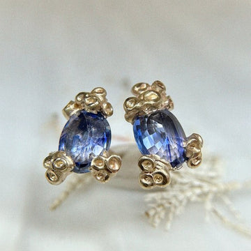 Ami Pepper Pembrokeshire Blue Sapphire Stud Earrings