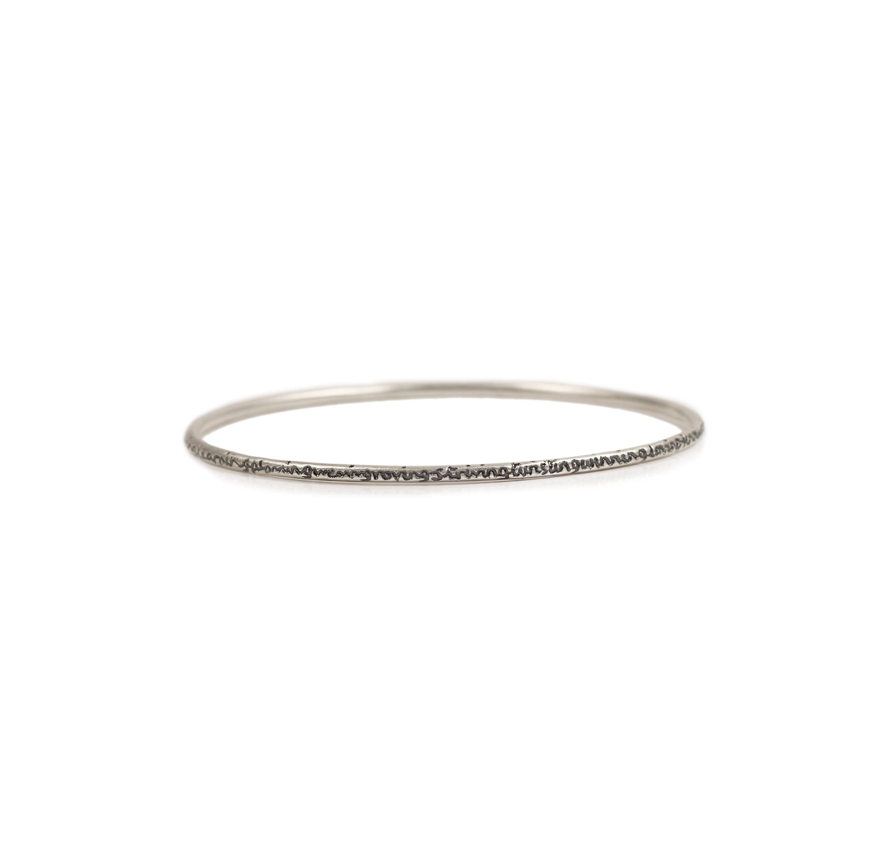 Narrow Silver Being Bangle