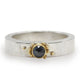 Jenifer Wall Black Rose Cut Diamond Silver Ring with yellow Gold Granules