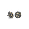 Hannah Bedford Oxidised Silver Berry Earrings with Yellow Gold Granules Medium