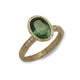 Bespoke -Yellow Gold Ring with Oval Green Sapphire and Diamonds