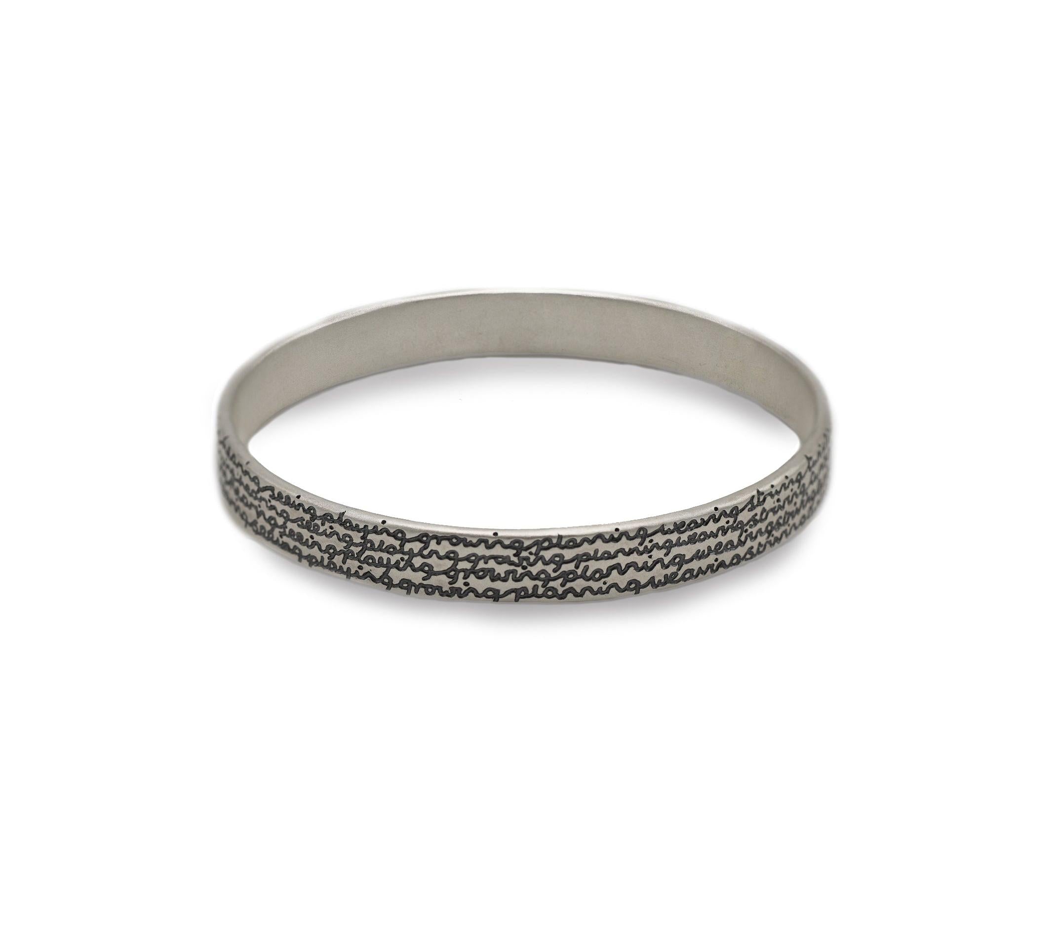 Wide Silver Being Bangle