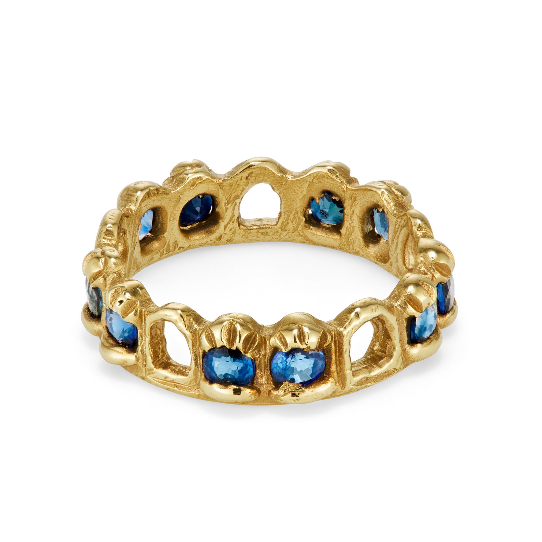 Ciara Bowles 9ct Yellow Gold Blue Sapphire Archway Band