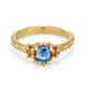 Ciara Bowles 9ct Yellow Gold Blue and Orange Trio Ring