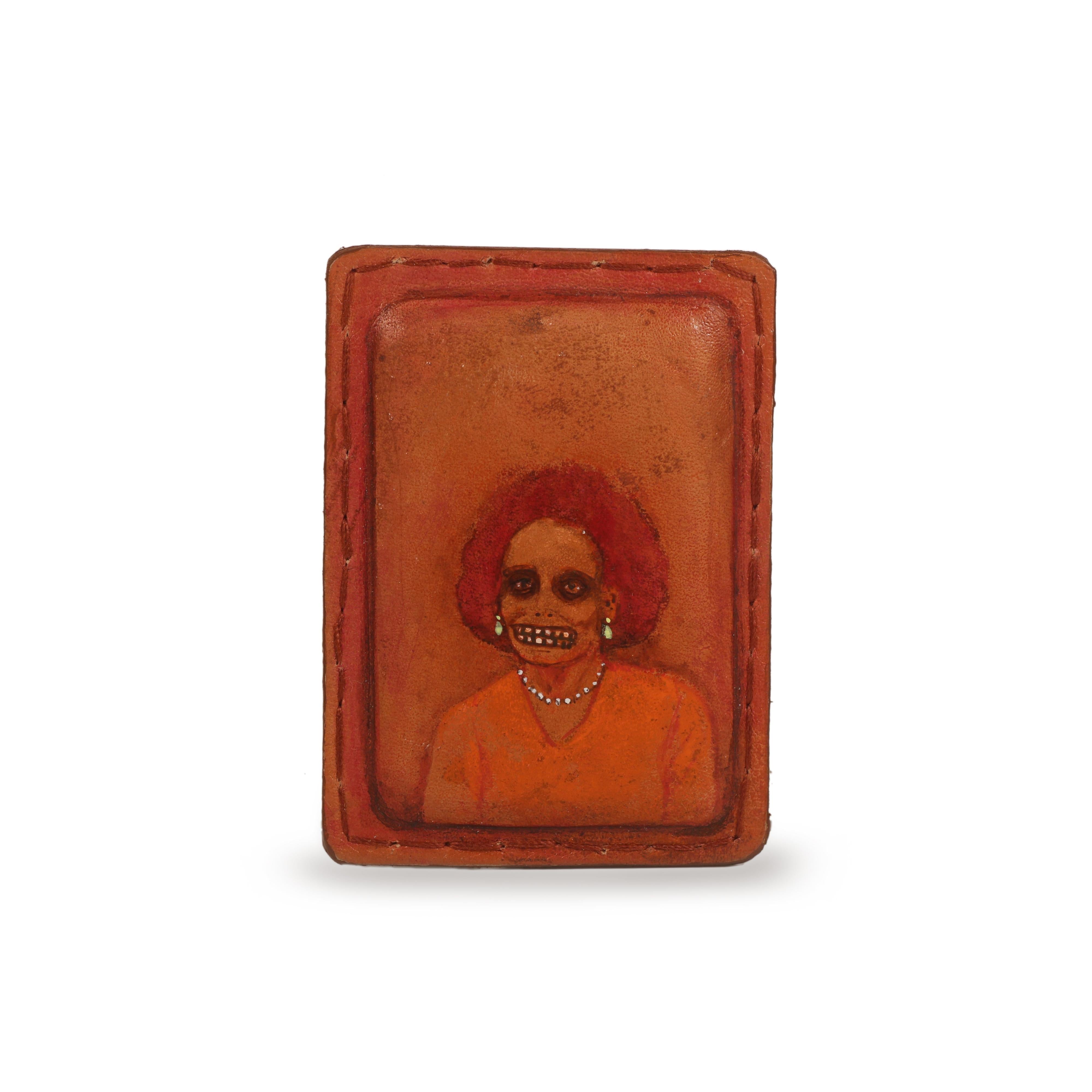 Esteban Erosky 'Teeth and Pearls' Leather Brooch