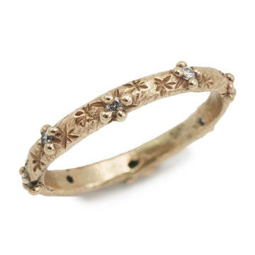 Ciara Bowles Starry Yellow Gold Diamond Wedding Band