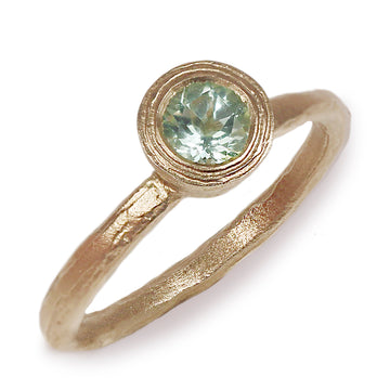 9ct Fairtrade Yellow Gold Ring Set with Sea Foam Tourmaline