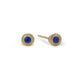 9ct Textured Yellow Gold Ear Studs with Blue Sapphires
