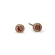 Textured Yellow Gold Ear Studs with Peachy Orange Sapphires