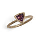 Yellow Gold Modern Ring with Purple Trillion Cut Spinel