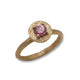 Modern Textured Gold Ring with A Pink Sapphire