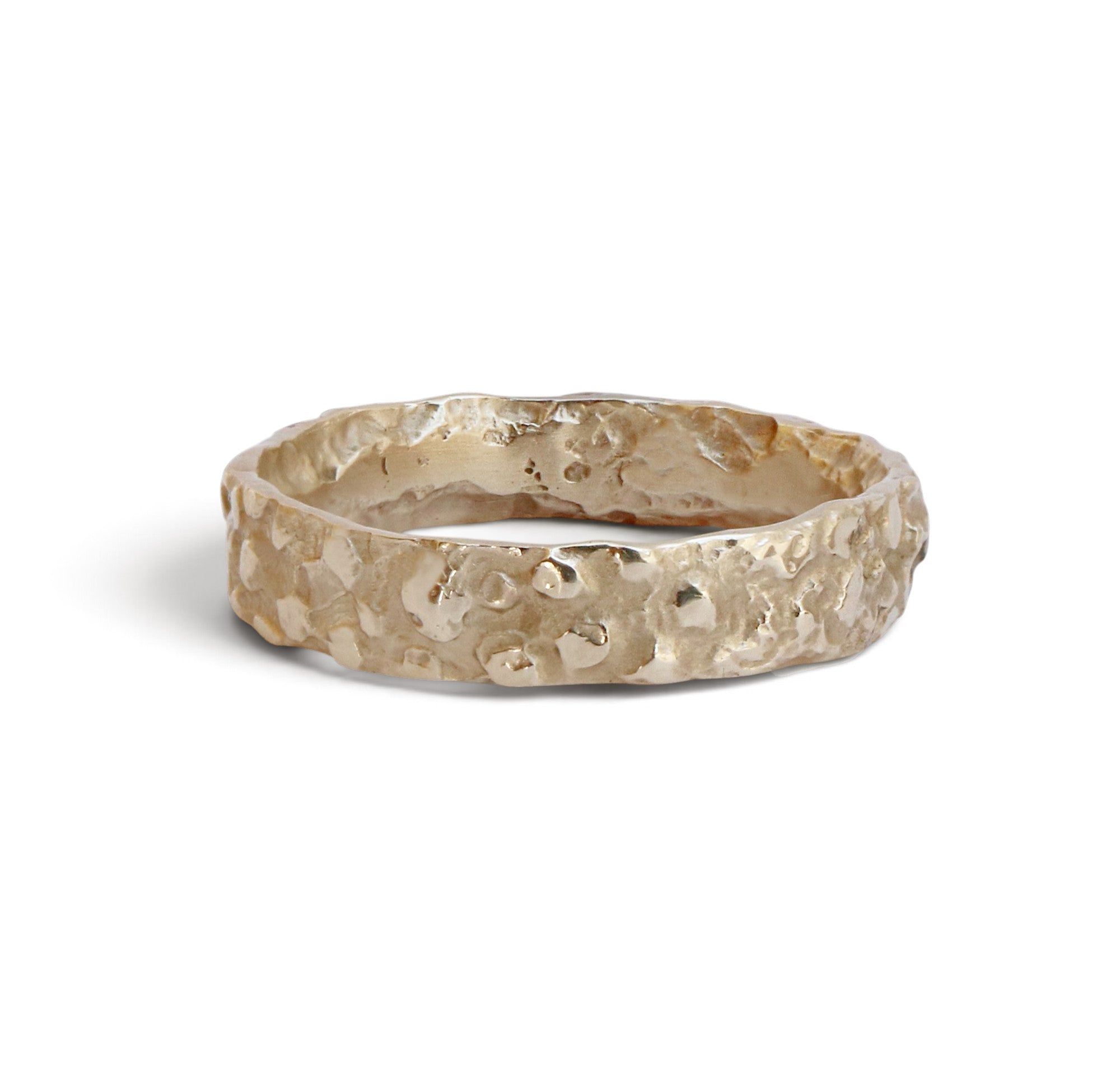 Ethical Gold Ring with Molten Texture 4-4.5mm