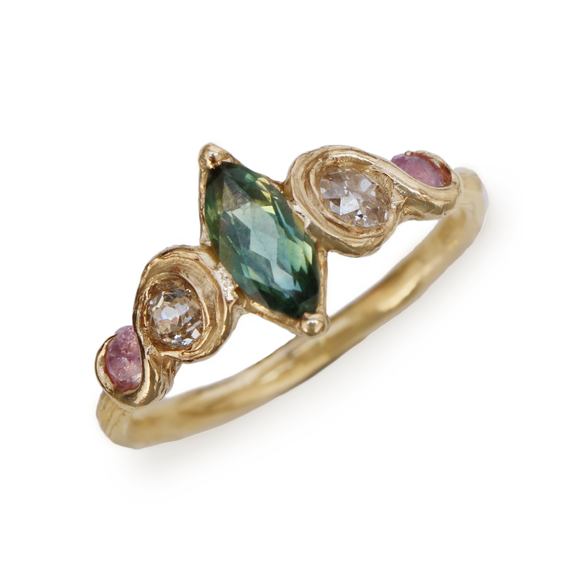 Charlotte Rowenna Sapphire and Diamond Fireweed Ring