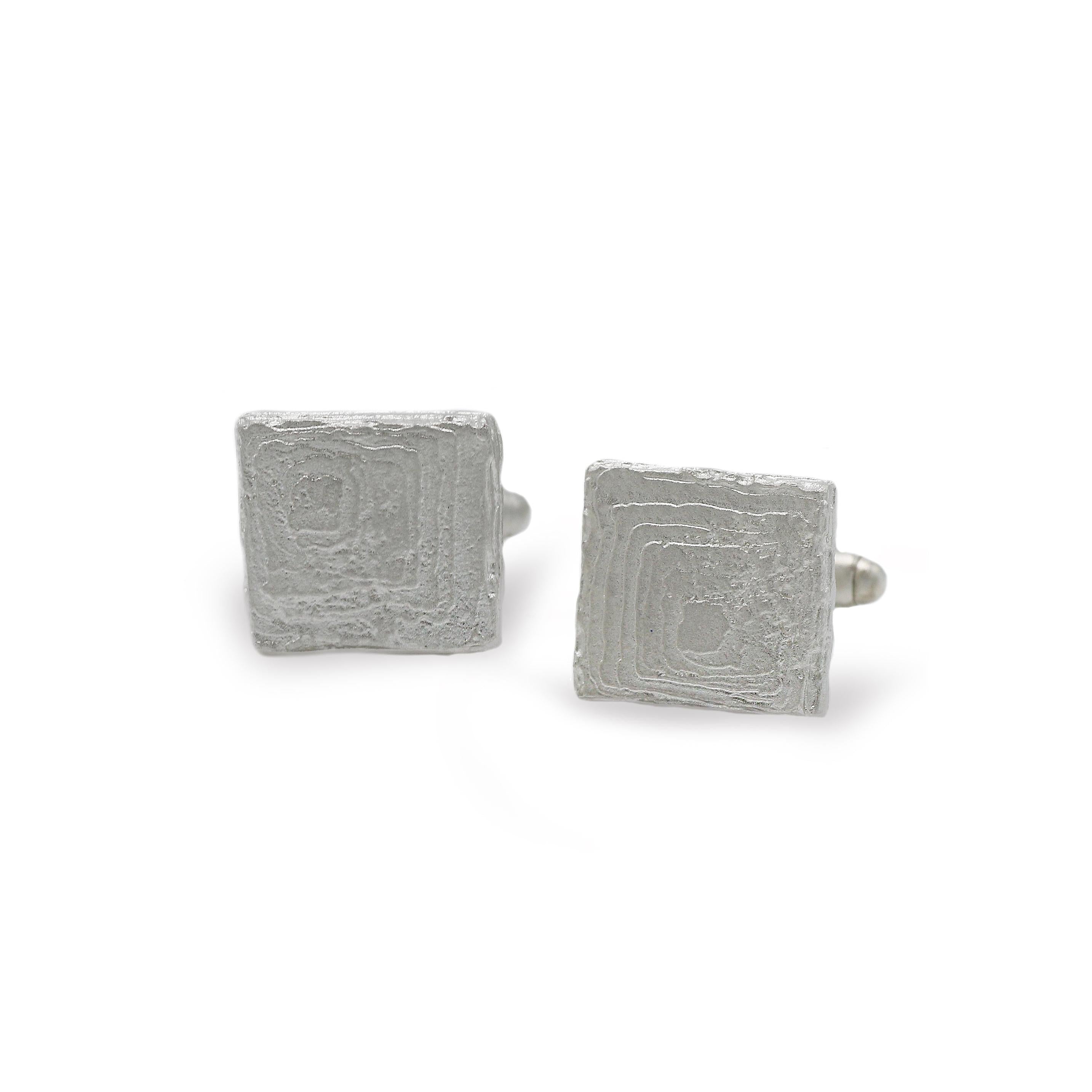 Silver Strata Square Cufflinks