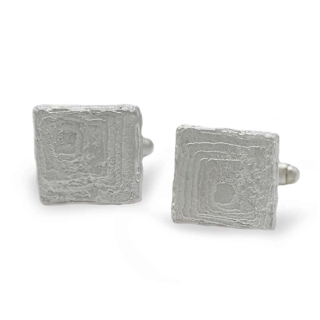 Silver Strata Square Cufflinks