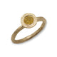 Textured Gold Ring with Yellow Rose Cut Diamond