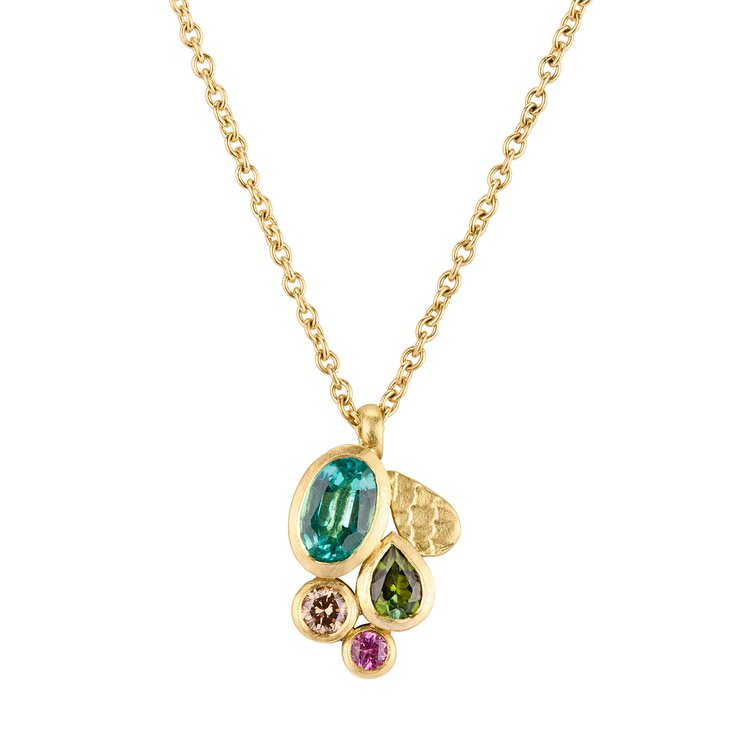Alison Macleod 18y Fairtrade Gold Happenstance Droplet Pendant with Emerald