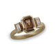 Bespoke - Yellow Gold Ring with Baguette Diamonds and Brown Diamond