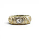Bespoke - Chunky Etched White Gold and Salt and Pepper Diamond Ring