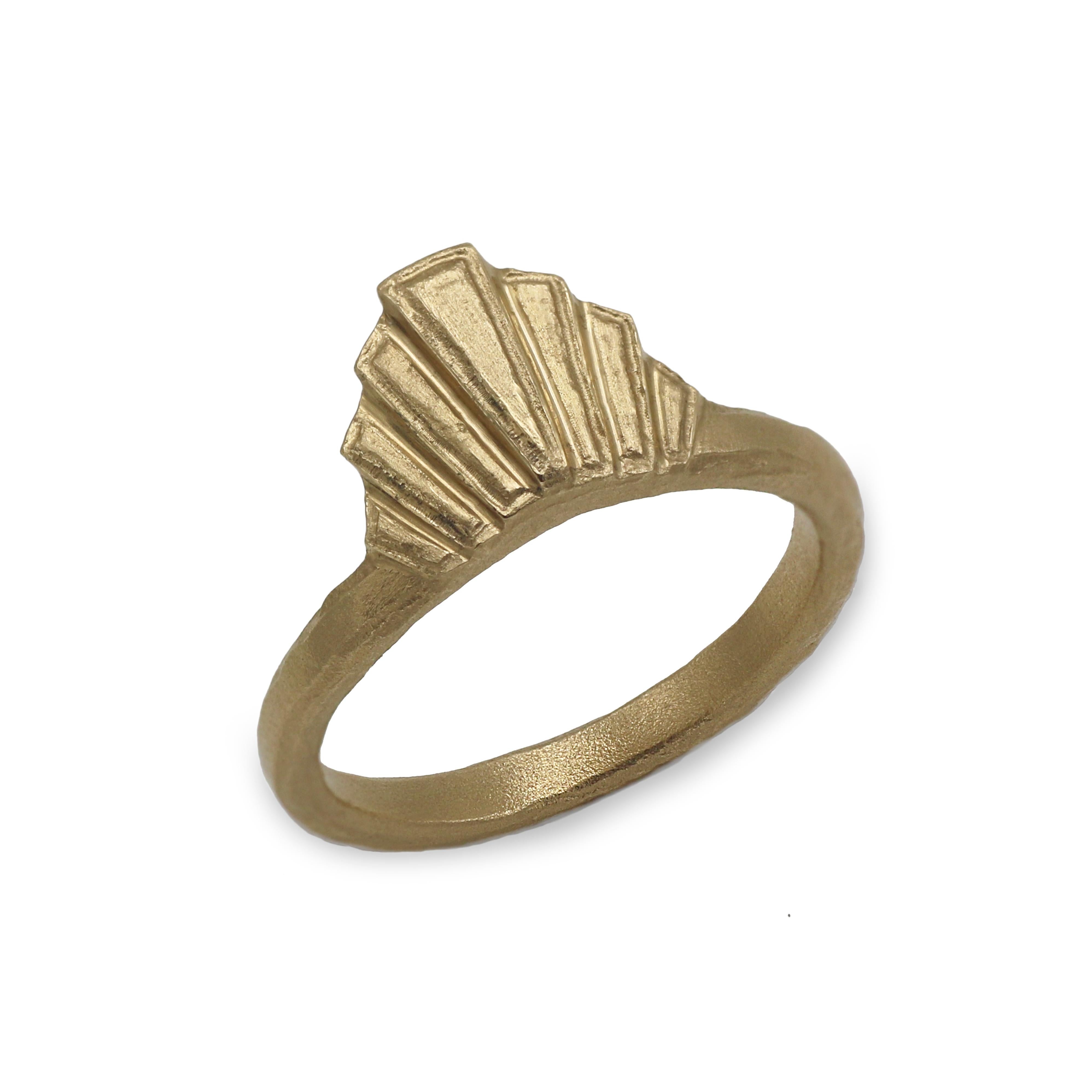 Yellow Gold Art Deco Fan Ring
