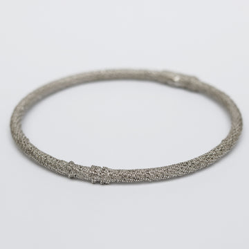Outlet - Claudia Milic Cord Bangle in Rhodanised Silver