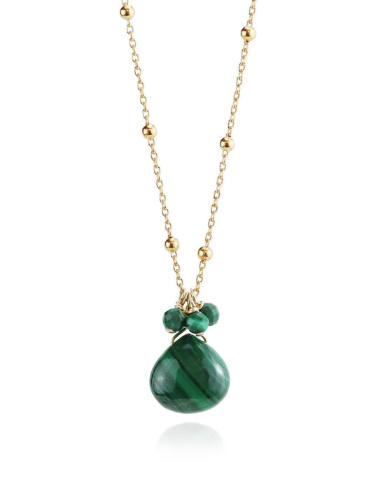 Mounir Malachite Teardrop Cluster Pendant