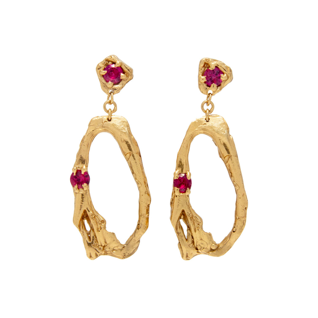 Loveness Lee Davata Ruby Earrings