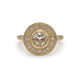 Textured Yellow Gold and Diamond Halo Engagement Ring