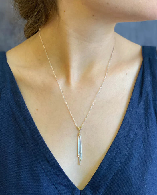 Hannah Bedford Silver Drift Pendant with 18ct Yellow Gold Granules