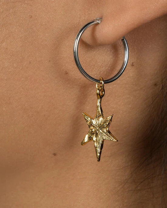Momocreatura North Star and Moon Hoop Earrings