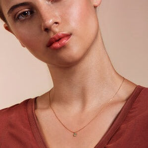 Mim Best 9ct Gold Teeny Tiny Emerald Necklace