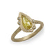 Yellow Gold Alternative Ring set with Yellow Pear Rose Cut Diamond