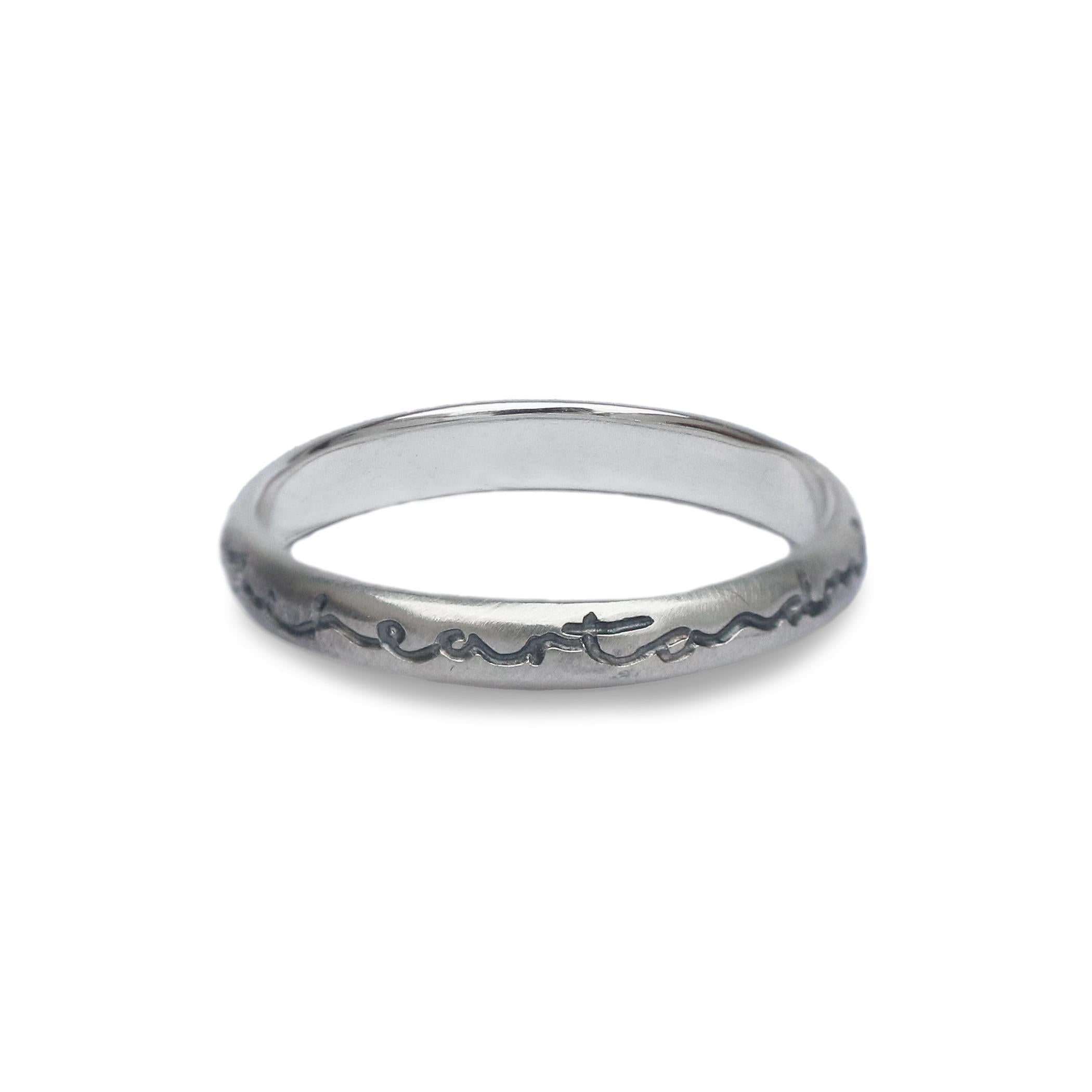 Reflect Slim Etched Silver Ring