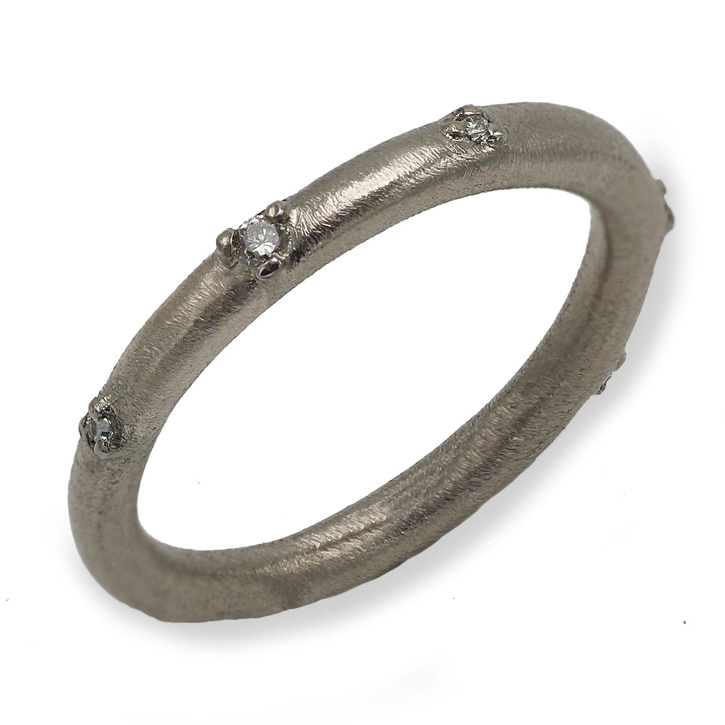 SOLD - Collaboration 18ct Fairtrade White Gold Ring Scattered with Diamonds