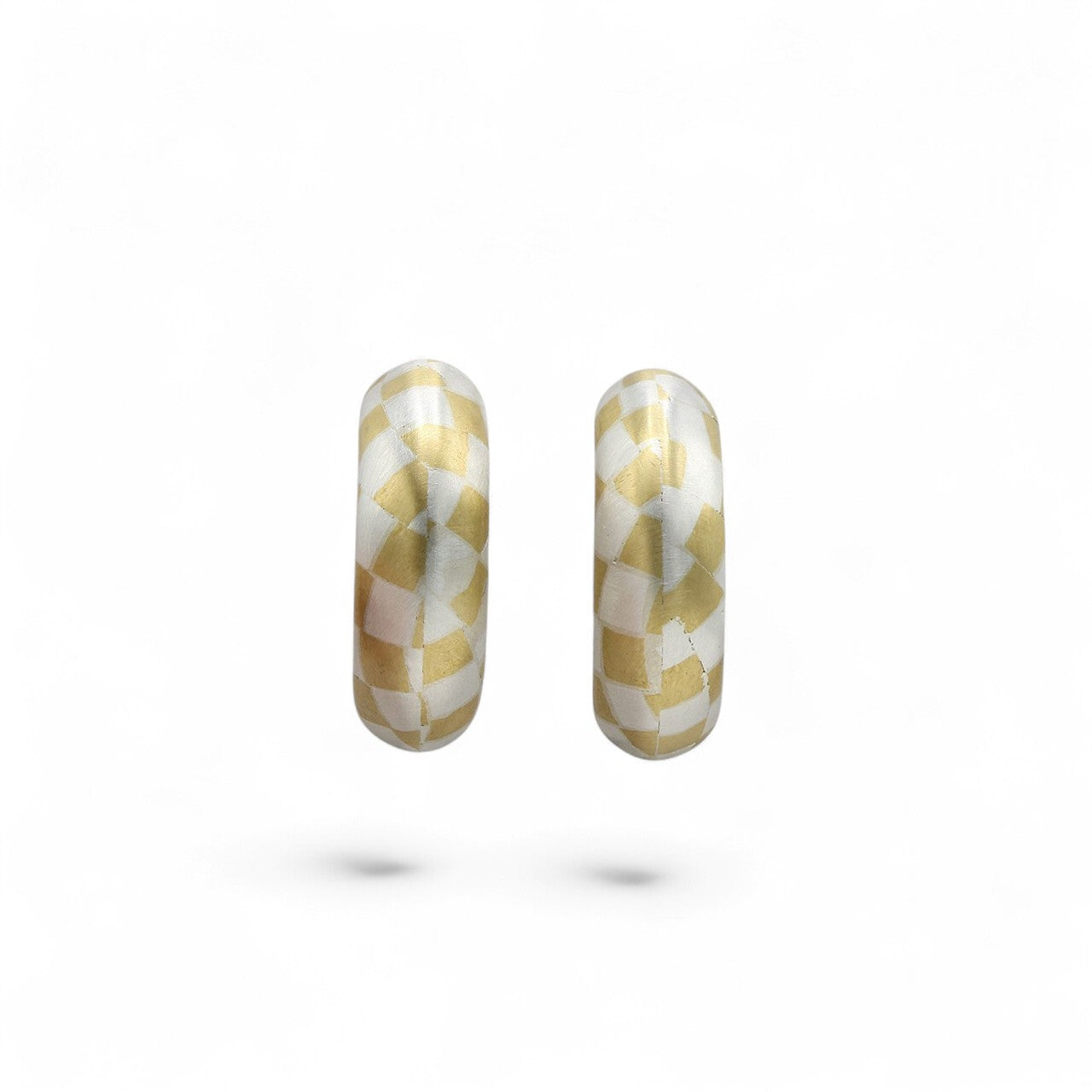 Fleur Parris Check Silver Hoops