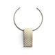 Fleur Parris Silver Check Pattern Torque Necklace
