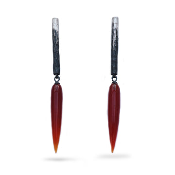 Rebecca Burt Flux Spike Earrings Red Agate