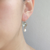 Mounir Green Amethyst and Pearl Drop Earrings