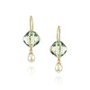 Mounir Green Amethyst and Pearl Drop Earrings