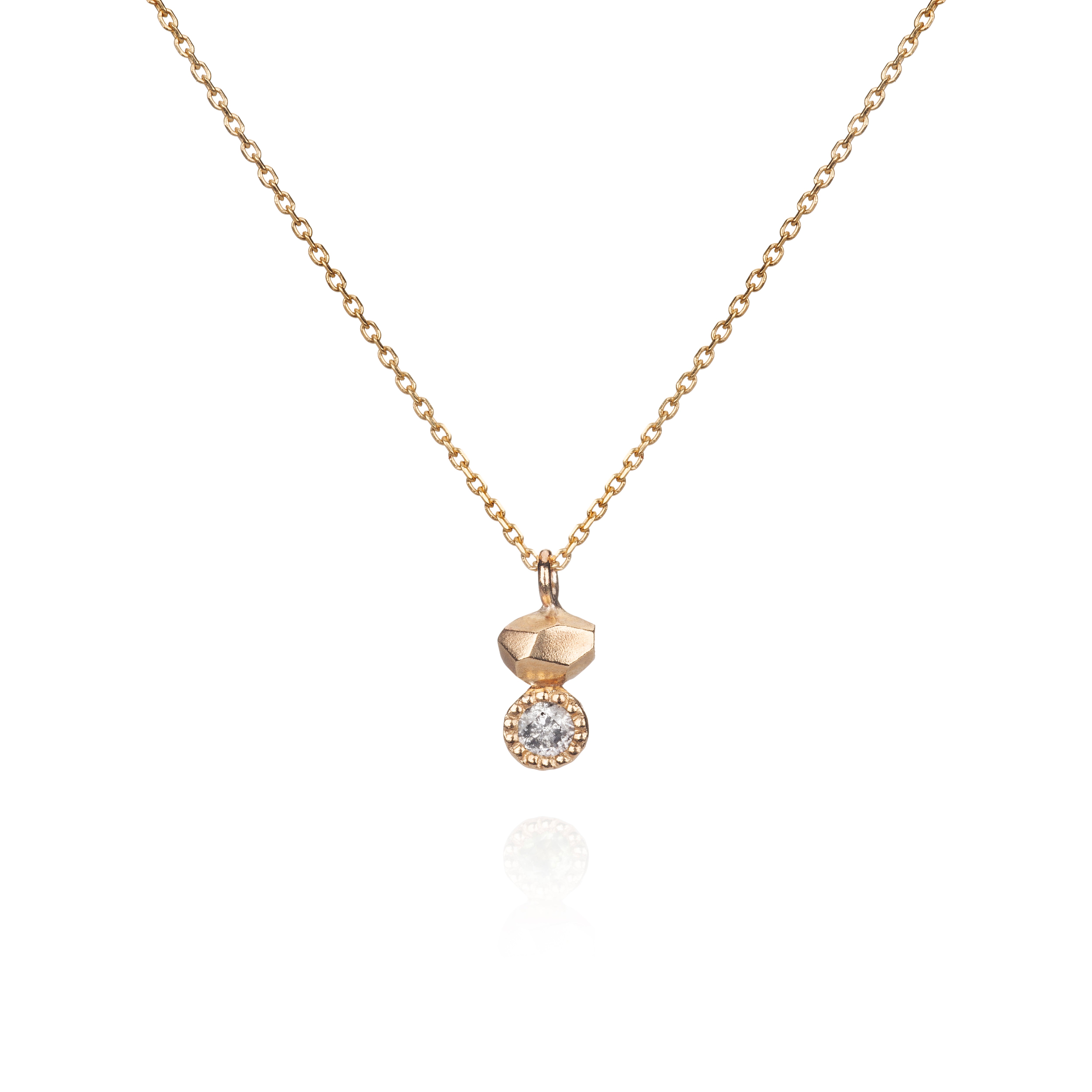 Maria Manola Faceted Gold Gea Duo Diamond Pendant