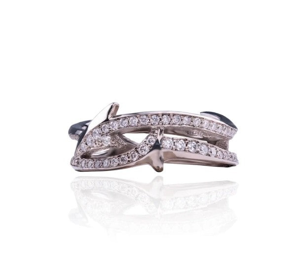 Outlet Ex Display The Way Diamond Arrow Band, recycled 18ct white gold & Australian dias
