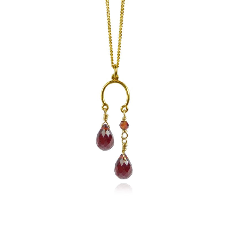 Mounir Garnet Briolette Drop Necklace